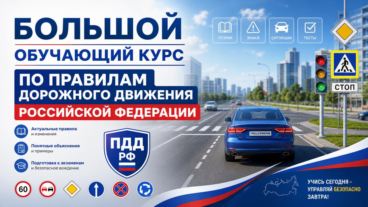 Полный курс ПДД РФ для автошколы