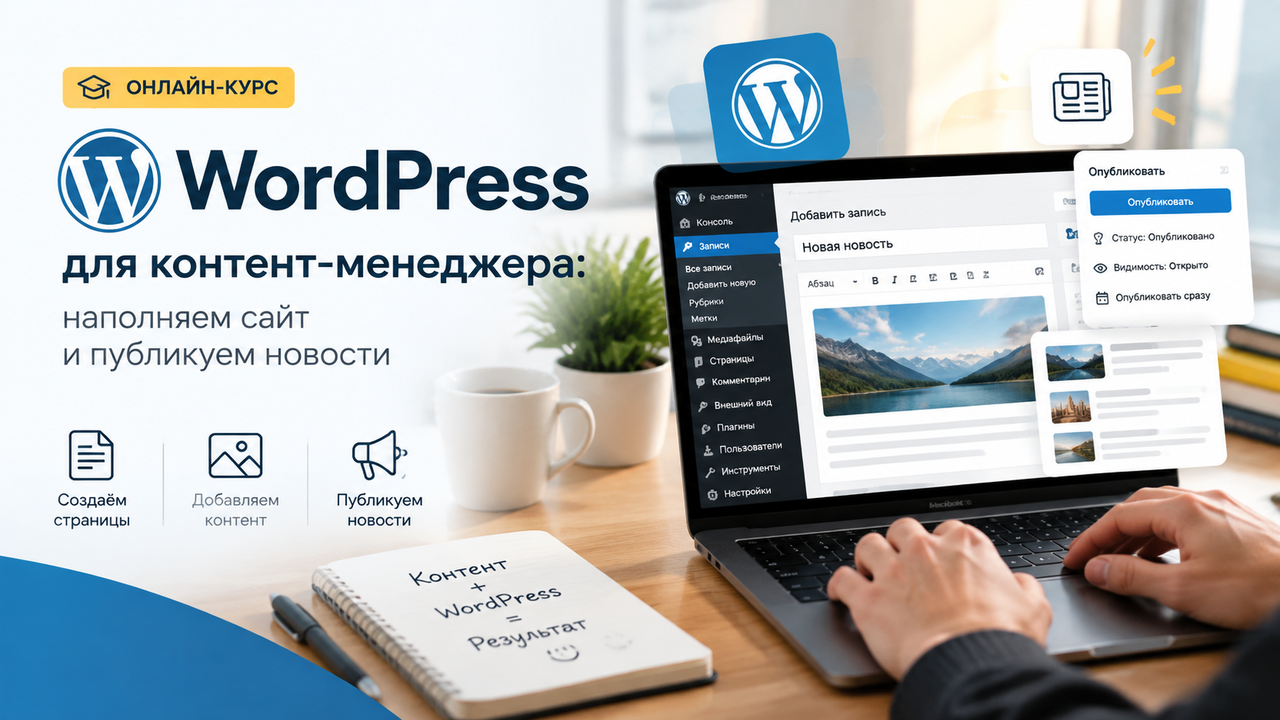 WordPress для контент-менеджера: наполняем сайт и публикуем новости